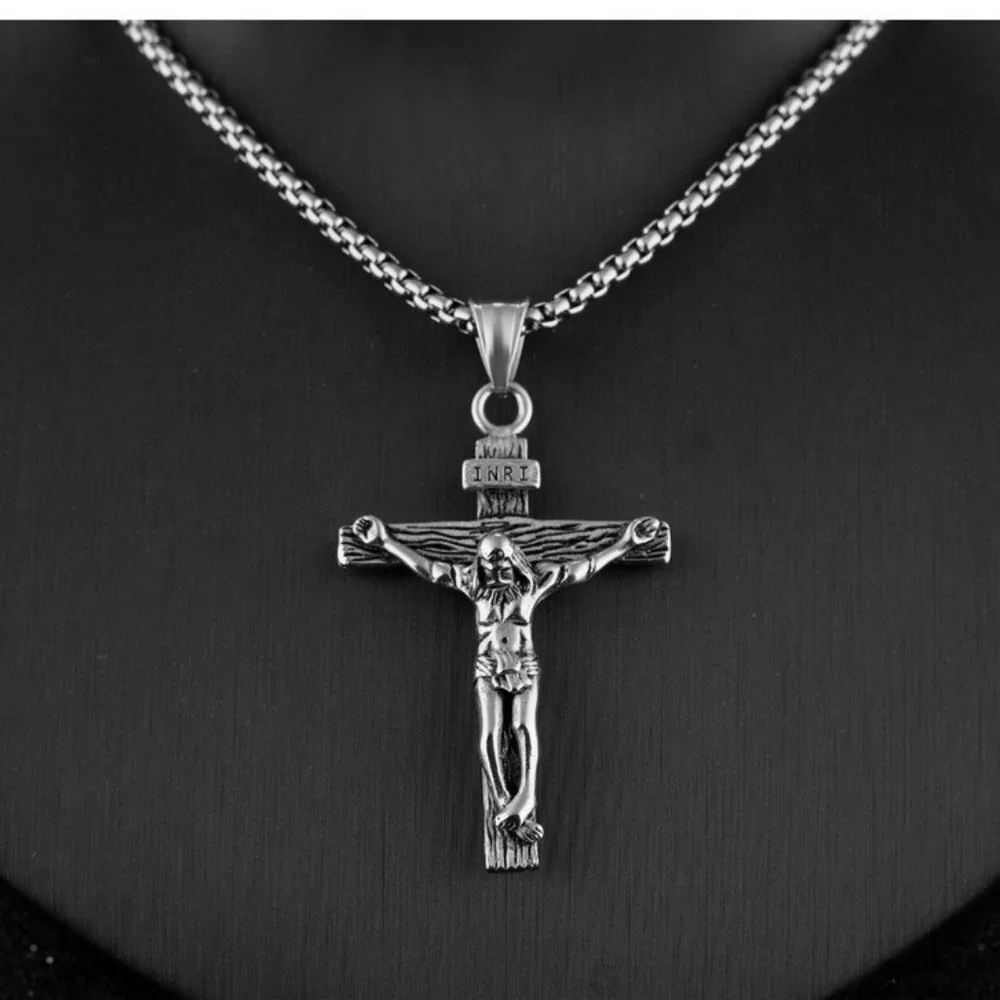 ❤️Classic Jesus Christian cross pendant necklace for women/men, N90201P201